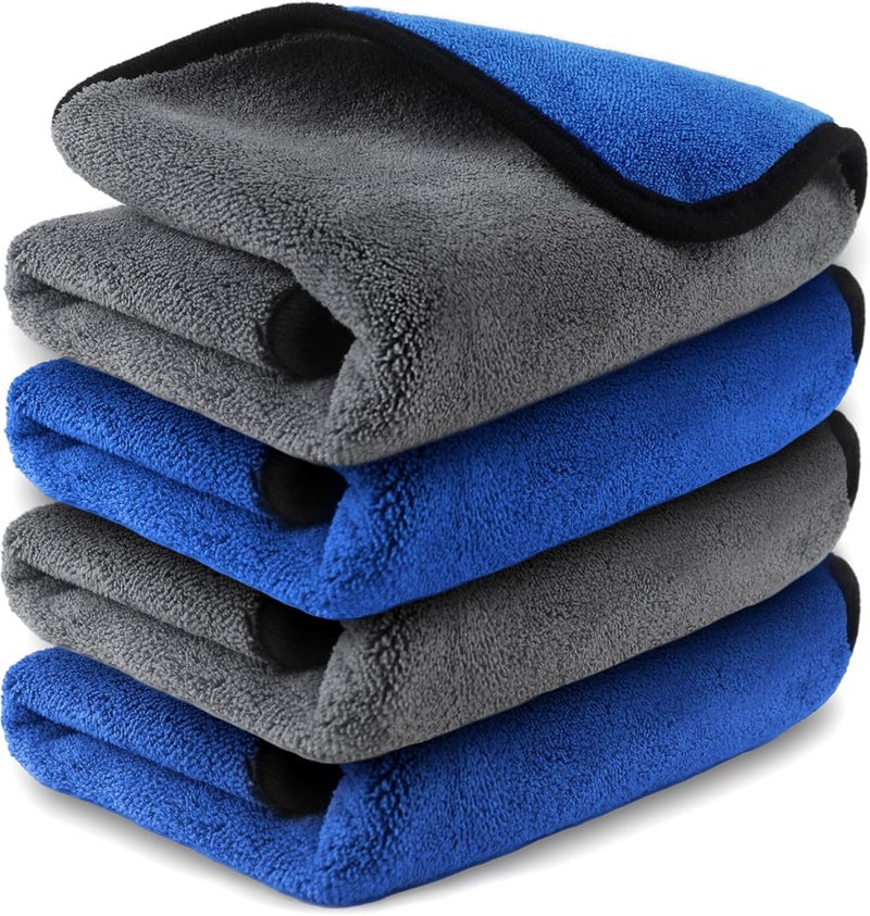 Airlab Microfiber Towels for Cars Wash Drying Thick Plush Cleaning Cloth Auto Detailing Super Absorbent for Interior & Exterior Lint Free, Streak Free, 16" X 16", 800 GSM, Pack of 4 - Image 1